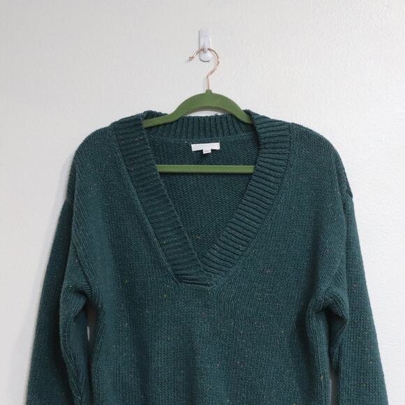 Abound Green Flecked Weekend V-Neck Pullover Sweater Sz M - Picture 3 of 12